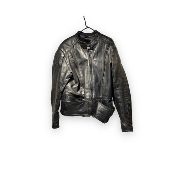Vintage 4Star Leather Jacket Biker Moto Flight Bomber Jacket Armored Sz 44 - Picture 2 of 11